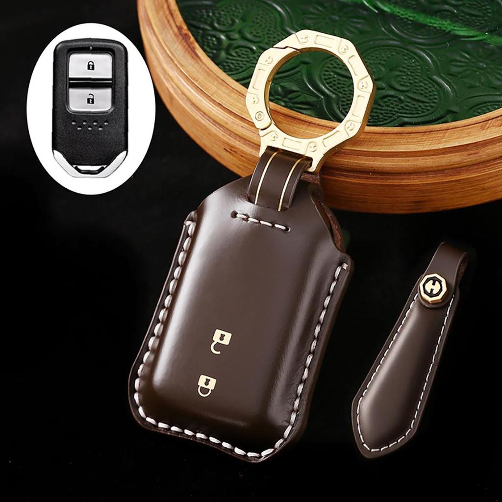 Honda Accord Civic CRV Pilot Odyssey Handmade Cowhide High-End Car Key Cover keychain