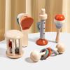 Orff Wooden Baby Rattle Bell - Infant Early Education & Soothing Crib Toy