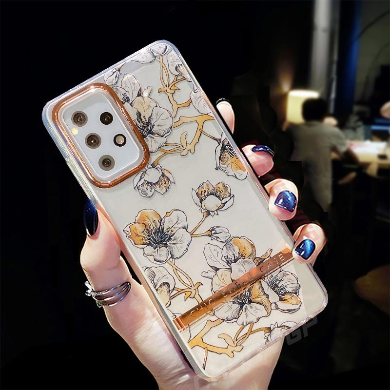 Flower Leaf Soft Silicone Case For Samsung Galaxy A12 A52 A72 5G A51 A71 S20 FE S21 S30 Plus Ultra iPhone 12 11 Pro Max 8 7 Plus Clear Back Cover