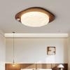 New Nordic bedroom LED ceiling light retro walnut living room acrylic lampshade cream style home decoration indoor lighting