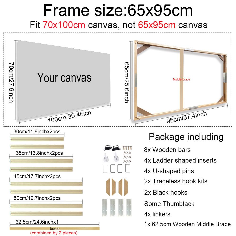 50x70 60x90 60x120cm Canvas Frame Wooden Frames Wooden Photo Oil Painting Canvas Diamond Painting Frames Canvas Wood Wall Frame