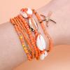7Pcs/Set Summer Starfish Bracelet Set For Women Shell Rice Beads Elastic Chain Bangle Girls Bohemia Beach Jewelry Accessories