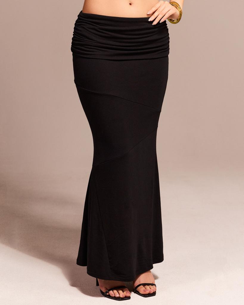 Kulsiseu Cs Folding Mermaid Skirt-073 (Black)