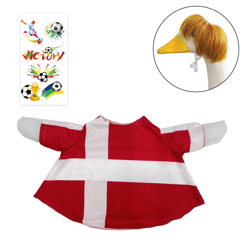 Patio Lawn Goose Costume Set with National Flag Design Includes Decorative Outfit and Accessories for Outdoor Yard Decoration