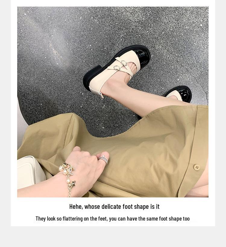 Summer French Retro Platform Chunky Heel Mary Jane Loafers for Women