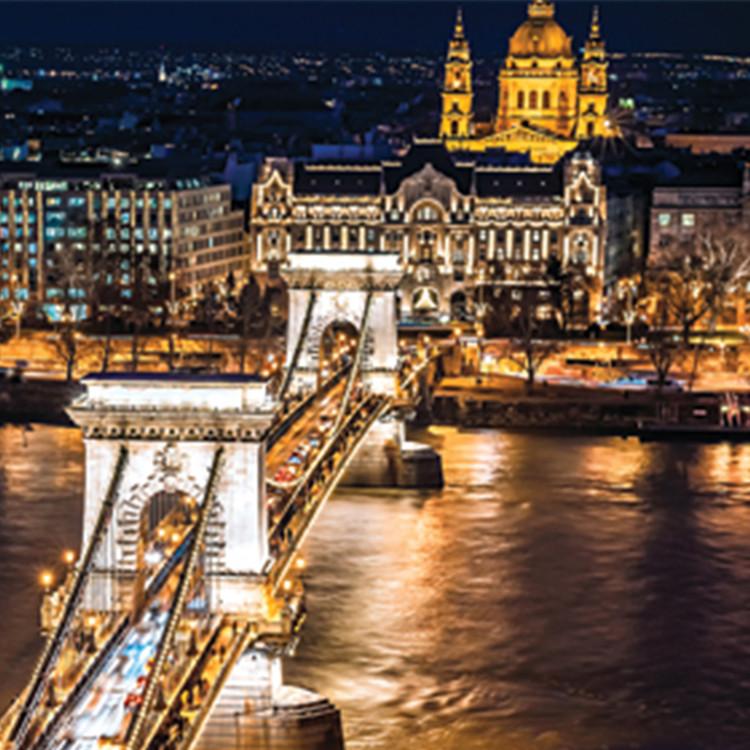 Quebra-cabeça de 1000 peças - Rio Danúbio e Ponte Szechenyi (mini), quebra-cabeça coreano popular