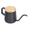 350ml Stainless Steel Coffee Pot Long Narrow Spout Manual Coffee Making Kettle with Bamboo Lid