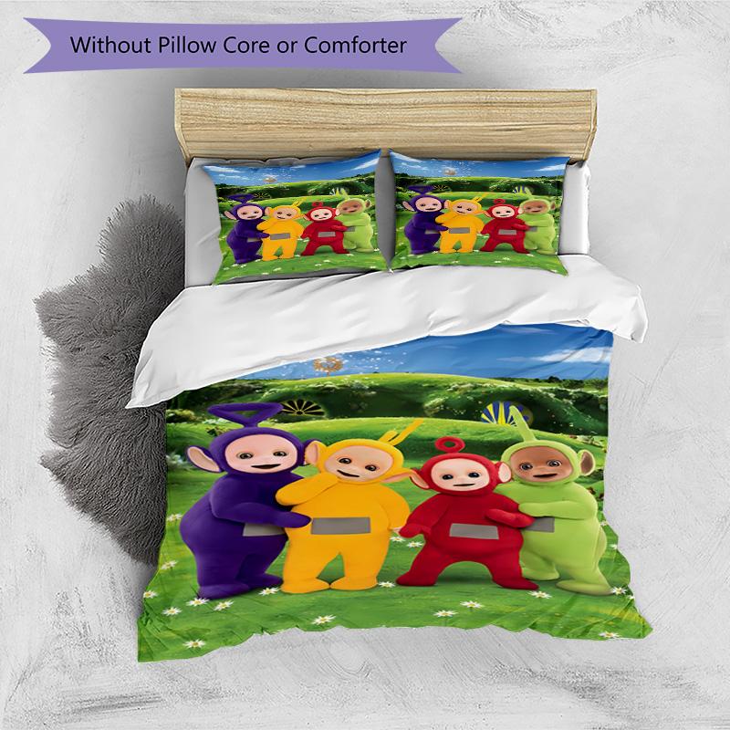 Teletubbies Moonlit Adventure 3‑Piece Bedding Set,Soft Duvet Cover with 34 Pillowcases,Multi‑Scene Home Dorm Use,Ideal Gift for Birthday & Holiday