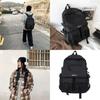 Korean Ins Harajuku Street Style Fashionable Black Backpack Waterproof Unisex 19-inch Size