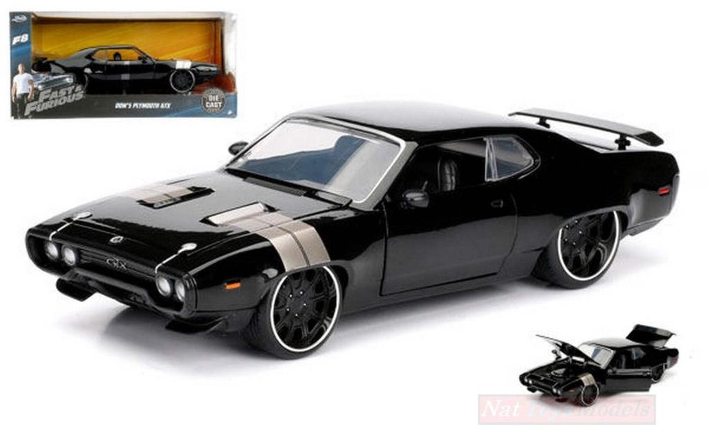 Jada Toys JADA98292 Plymouth GTX Fast Furious 8 Black Die Cast Dom's & 124
