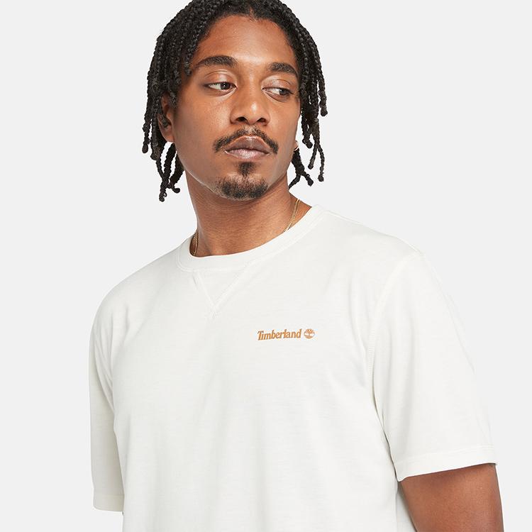 Timberland UV Protection Quick-Dry Short Sleeve T-Shirt Men Tops Vintage-White A5YZ7-CM9