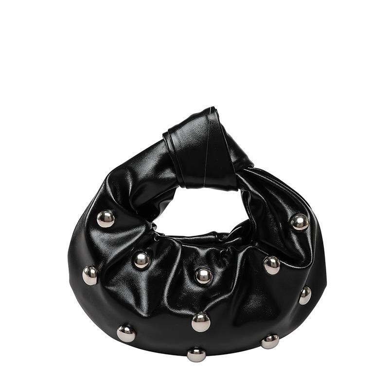 Internet celebrity armpit bag 2025 new Korean version fashion rivet shoulder bag women's versatile pearl hand carrying dumpling bag tide