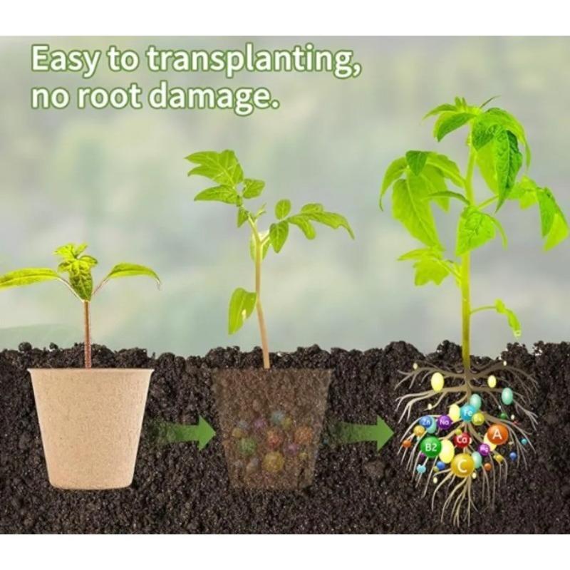 5-20 Pcs 6cm Garden Round Peat Pots Plant Seedling Starters Cups Nursery Herb Seed Tray Planting Tools Eco-friendly Biodegradable