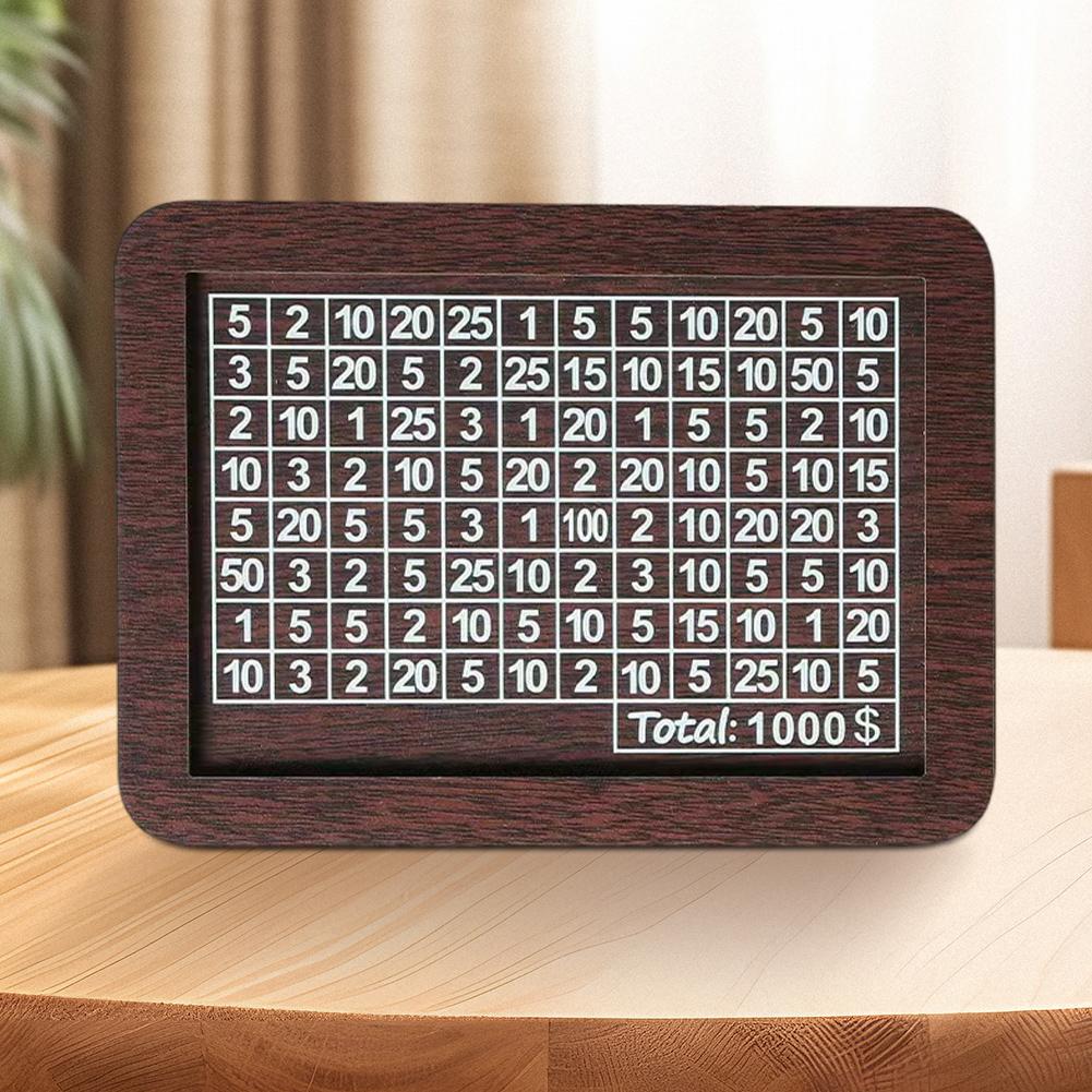 Wooden Piggy Bank Money Saving Box with Number Wood Money Box Detachable Rustic Coin Bank Change Holder Case for Boys Girls