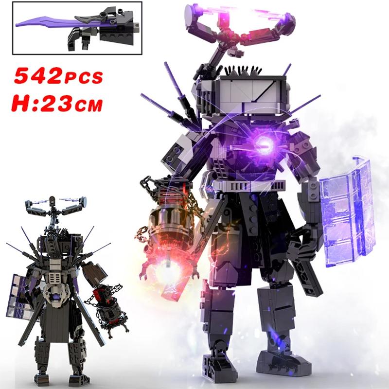 Nový Skibidi Toileted Obří Titan TVman Vylepšení Speakerman Stavební kostky Animační figurka Model Hračky pro děti Nápady Dárky Velikonoce