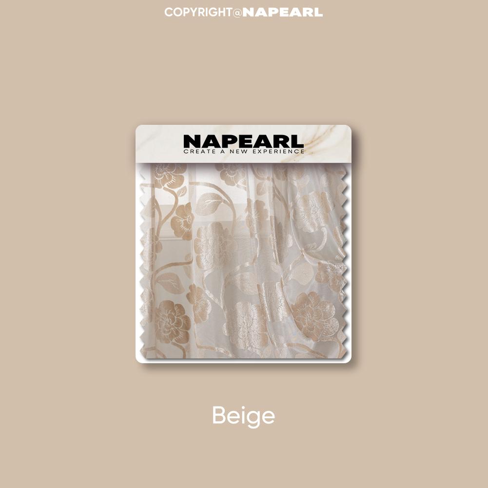 1 peça NAPEARL elegante padrão de flor jacquard artesanato tule cortina janela transparente para sala de estar quarto decoração de casa