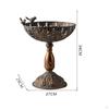 Filigree Bowl Antique Bronze with Bird Motif Vintage-Style Pedestal Stand