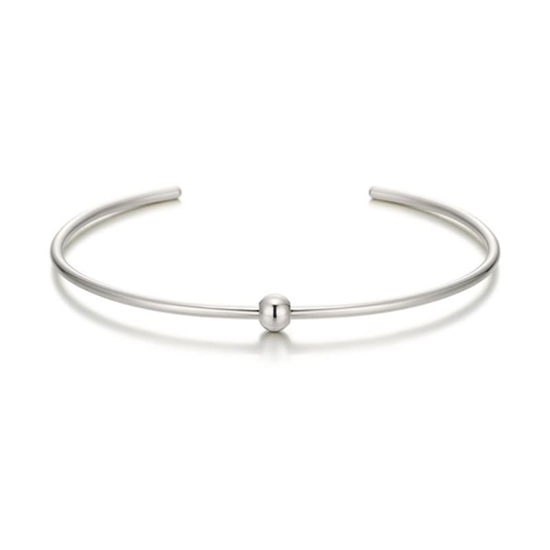 PAIGEFLYNN JEWELRY [925 Silver] Plain Ball Bangle Bracelet
