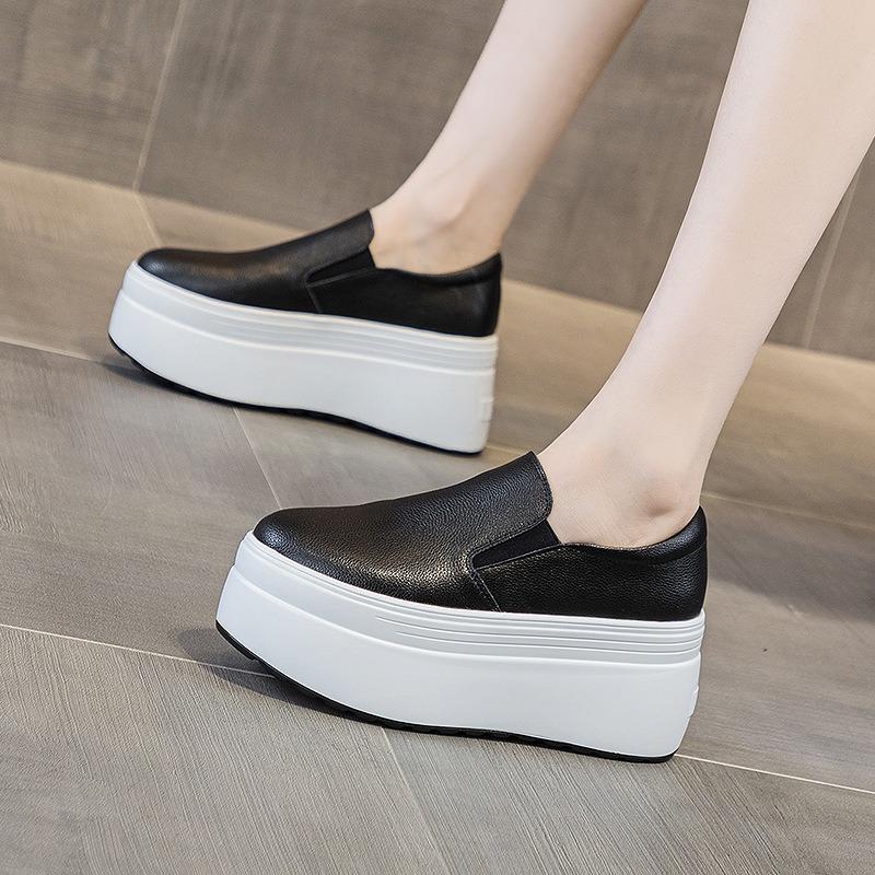 Fashion A Slip-on Small White Shoes Women 2025 Spring New Thick Soles Increase Women's Shoes Casual Everything Muffin Love Lazy