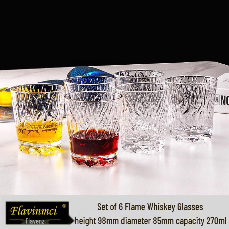 Crystal Carved Whiskey Glass Set