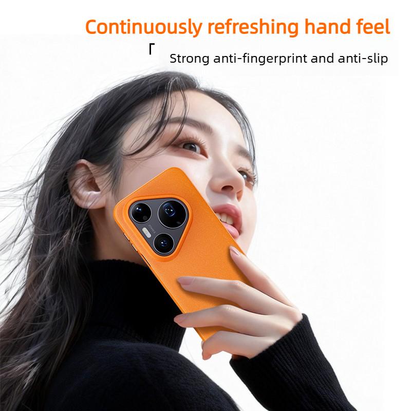 Plain Solid Color Style Grain Rock Sand Texture Case For Huawei Pura 90 ProMax For MagSafe Charge Anti-Drop Dirt-resistant Shell