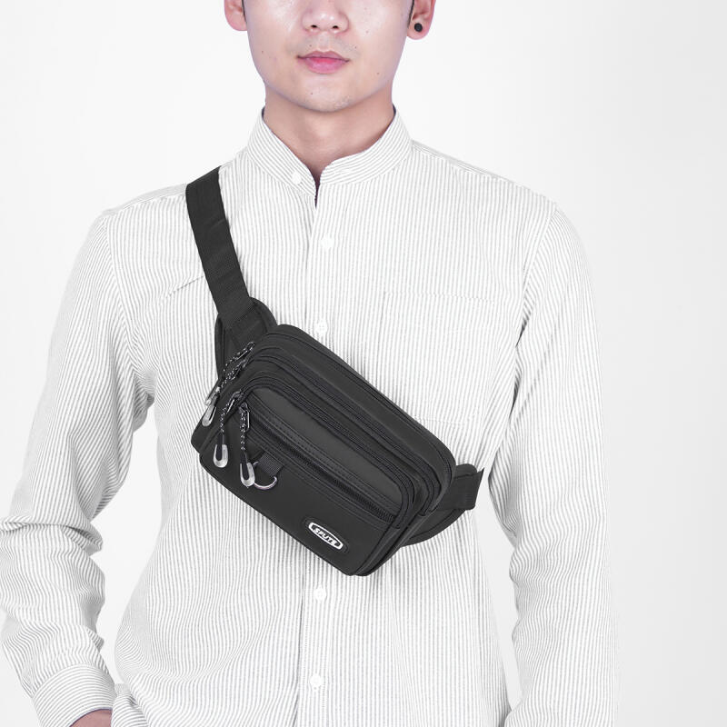 Men's Shoulder Crossbody Bag Multi-Layer Cash Register Waist Bag