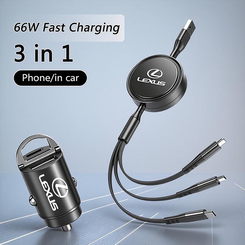 3 In 1 Super Fast Charging Cable Universal with Type C Usb Micro For Lexus F SPORT ES RX NX LS UX LM LX GX LC RZ IS CT GS RC HS