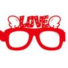 6 Pcs Cute Valentine's Day Glasses Red Pink Love Heart Paper Glasses Dress Up Photo Booth Props for Birthday Valentine's Day Party Supplies