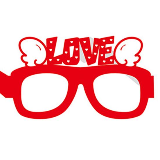 6 Pcs Cute Valentine's Day Glasses Red Pink Love Heart Paper Glasses Dress Up Photo Booth Props for Birthday Valentine's Day Party Supplies