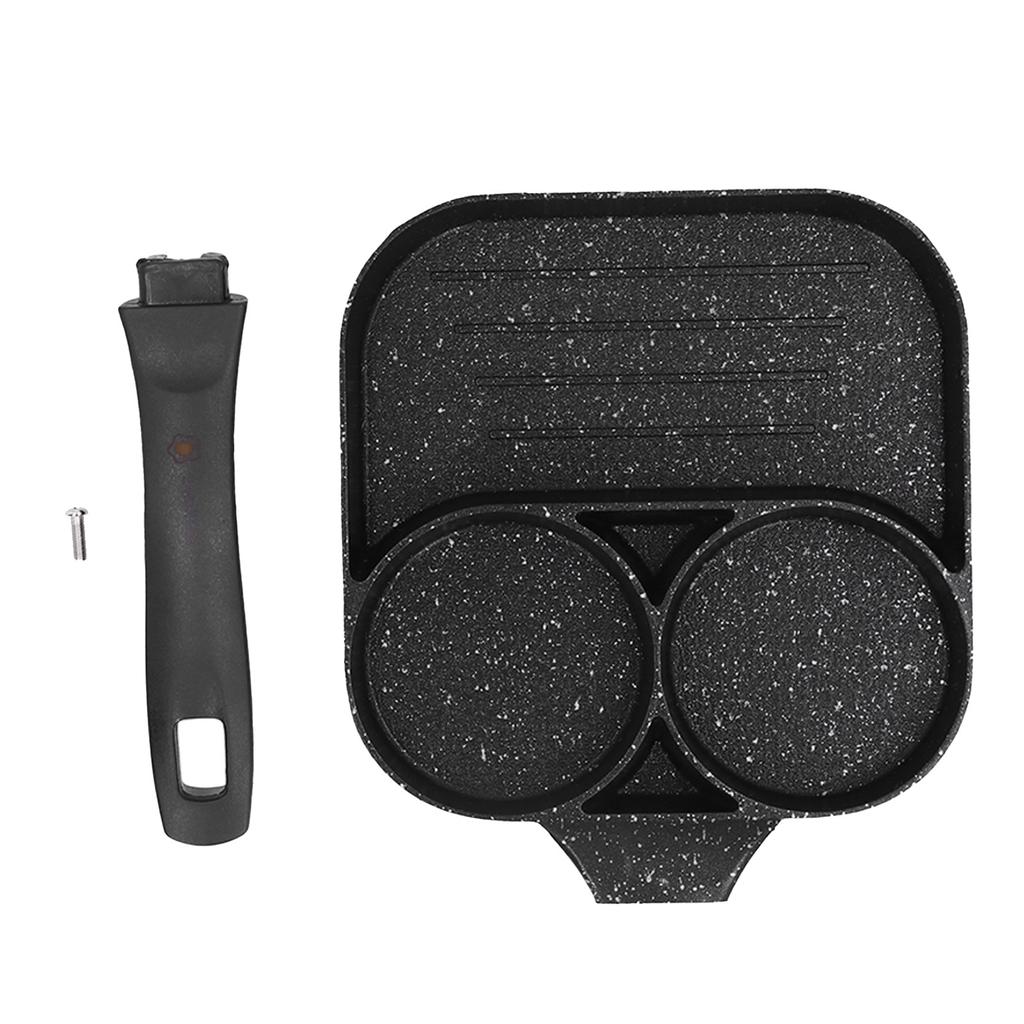 3 In 1 Egg Frying Pan Non Stick Fried Egg Cooker Steak Sausage Cooking Pan for Kitchen Use