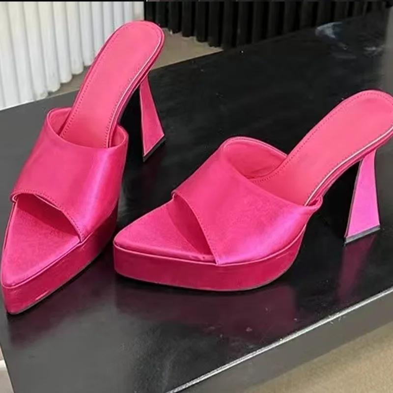 Fashion Women’s High Heels Slippers Sexy Pointed Toe Shoes Fashion Platform Pumps Heeled Shoes Woman 2025 Trend Brand Mujer Zapatillas