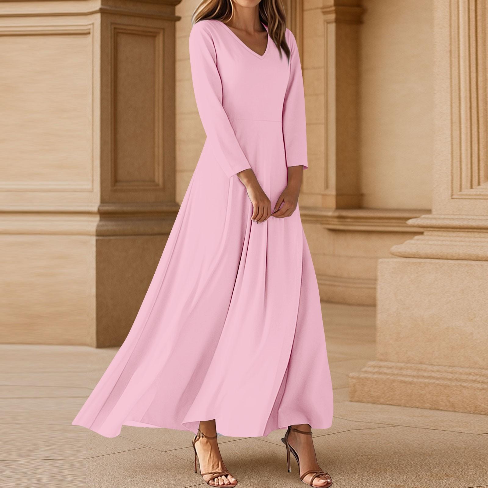 

Платья для женщин Винтажное туниковое платье миди с завышенной талией Летнее повседневное платье с рукавом 3/4 L