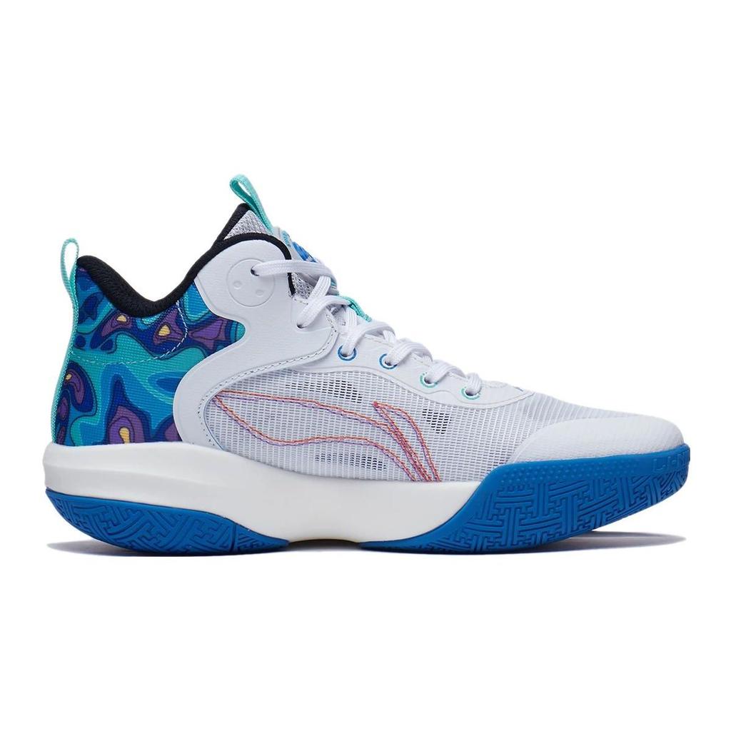 LiNing Pioneer Primary 3.0 Comfortable Non-Slip Wear-Resistant Rebound Low-Top Basketball Shoes Kids sneaker White Blue YKBT028-3