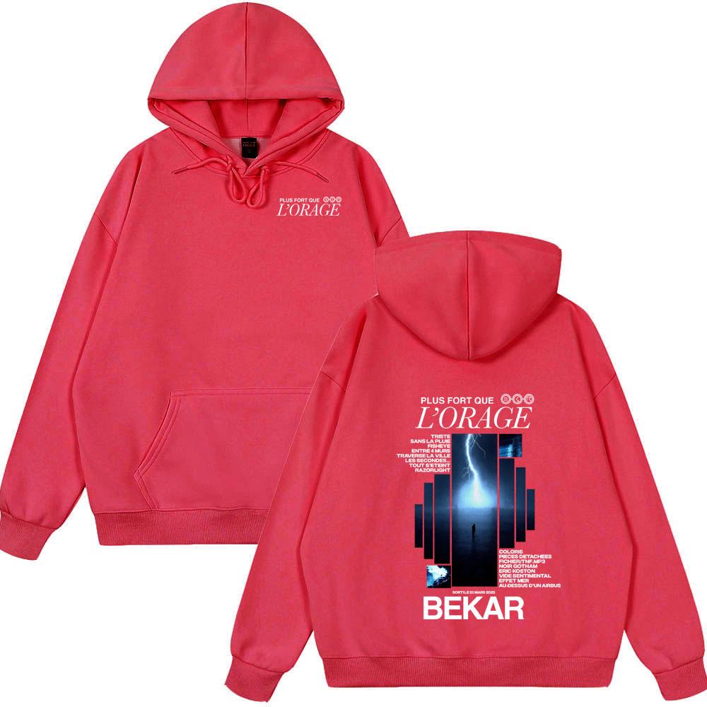 Rapper Bekar Plus Fort Que L orage Album Graphic Men Women Hoodies Hip Hop Fashion Casual Clorhing Hot Sale Couple Style Clothes S