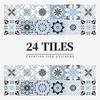 24 European Mandala Flower Tile Stickers: Waterproof, Self-Adhesive PVC for Kitchen & Bathroom Walls