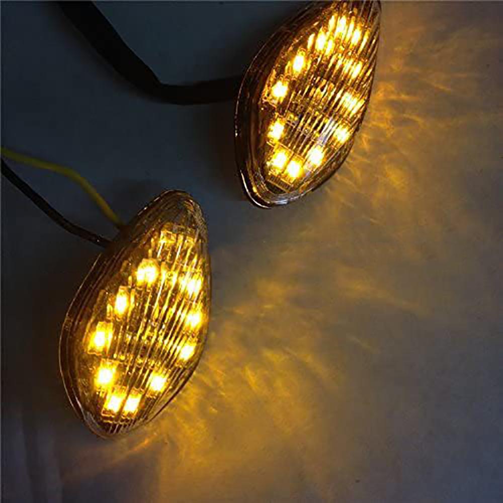 2x Smoke Flush Mount Amber LED Turn Signals Lights For 2013-2019 Honda Grom 125