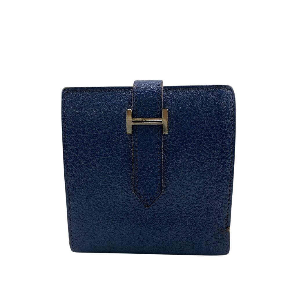 

HERMES flap Bearn Recto Verso Epsom Tri-fold wallet blue Epsom unisex Used