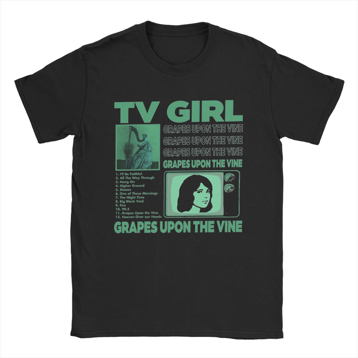 

TV Girl Grapes Rock Upon Vintage The Vine Music T-Shirt for Men Vintage Pure Cotton Tees Short Sleeve T Shirt Classic Tops 2XL