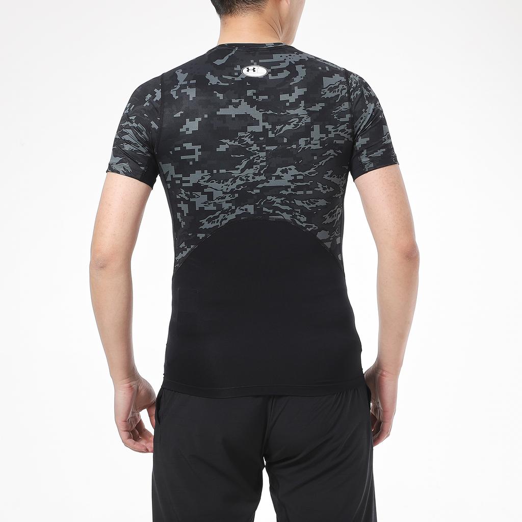 Under Armour Logo Printed Round Neck Short Sleeve T-Shirt Men Tops Black-Camouflage 1361519-001
