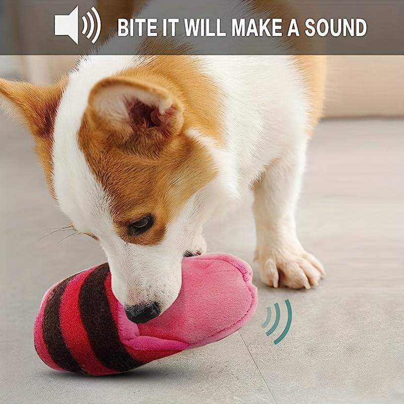 Cartoon Tierdesign Pantoffelform Quietschendes Plüsch Hundespielzeug Hund Langlebiges Kauspielzeug Für Hund Und Katze Interaktives Zubehör