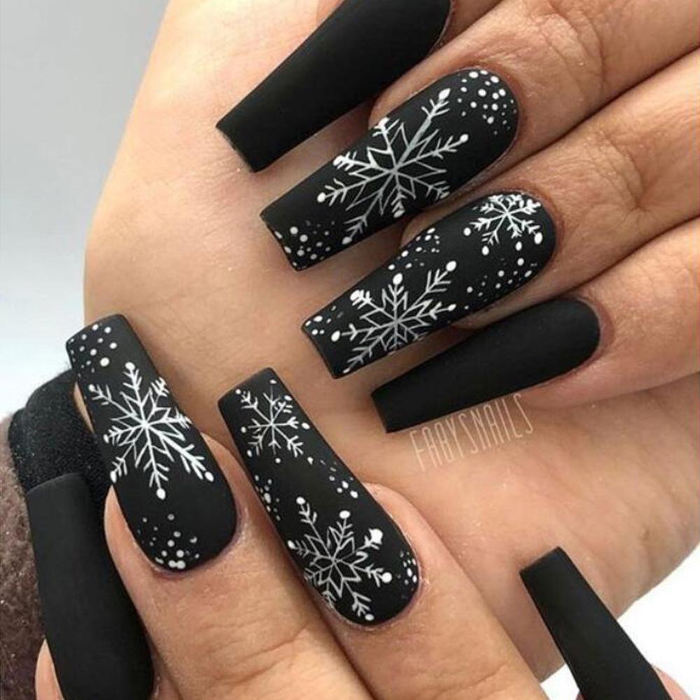 24 Stuks Herbruikbare Zelfklevende Nepnagels French Lang Ballet Roze Roos Contrast Lijn Press On Nagels