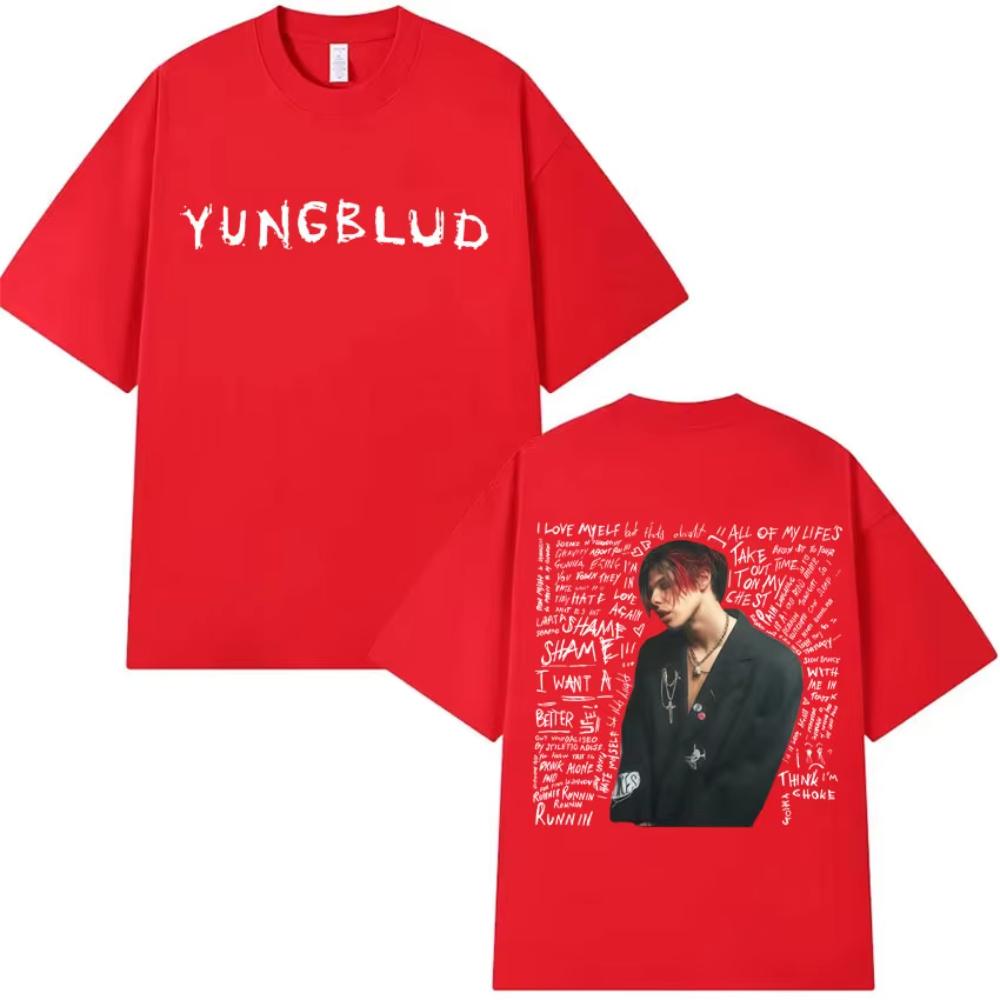 Rapper Yungblud Print T Shrit Unisexs Women Clothing Oversized Gothic Tshrit High Quality Short Sleeve Tee Hip Hop Tops Streetwear