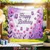 Party Backdrop Birthday Floral Purple Photo Booth Background Front Door Decor