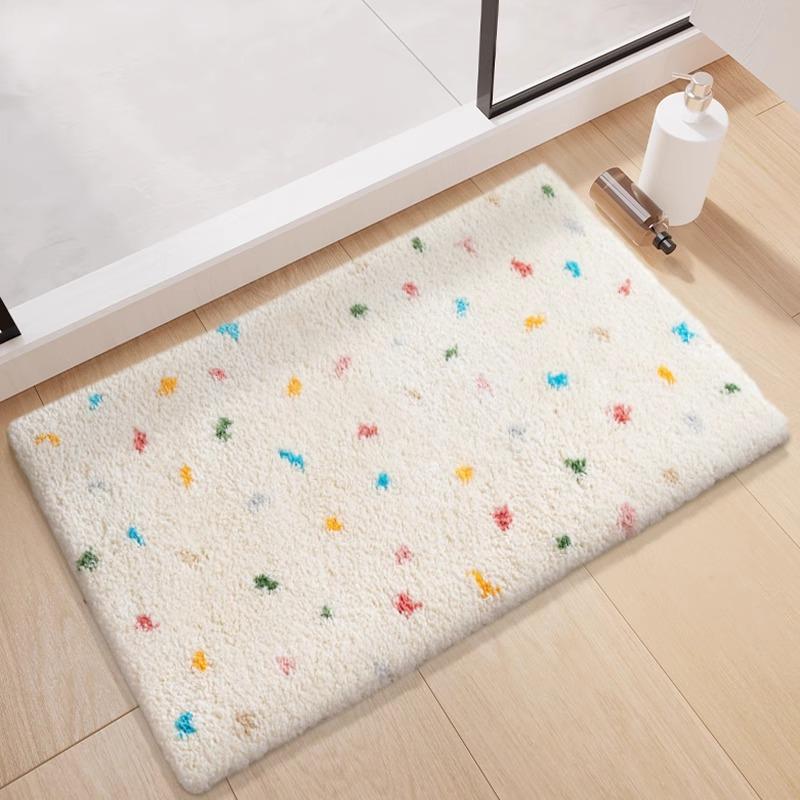 Cartoon Imitation Cashmere Bathroom Floor Mat Entry Door Mat Bathroom Bath Household Toilet Non-slip Foot Mat Absorbent Mat