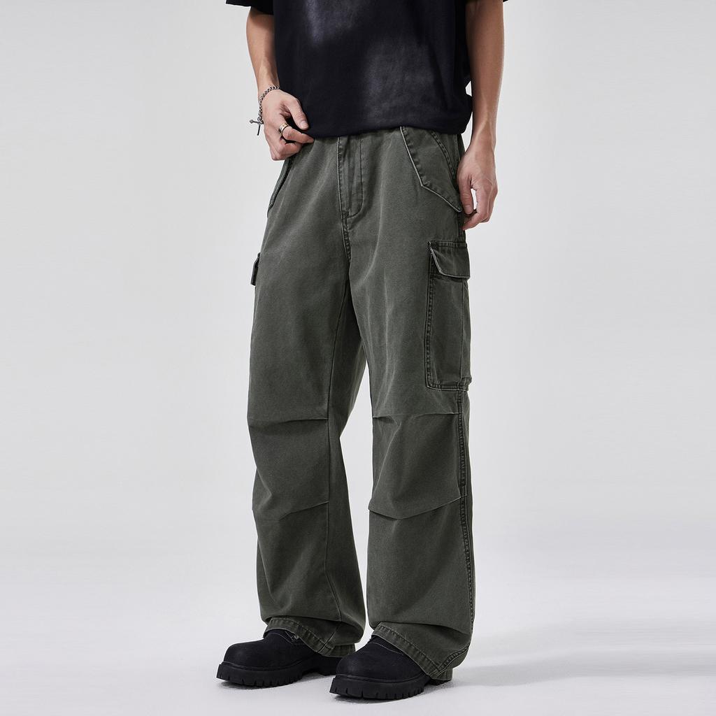 New American outdoor tooling casual pants men's summer tide brand loose straight paratrooper pants mid waist