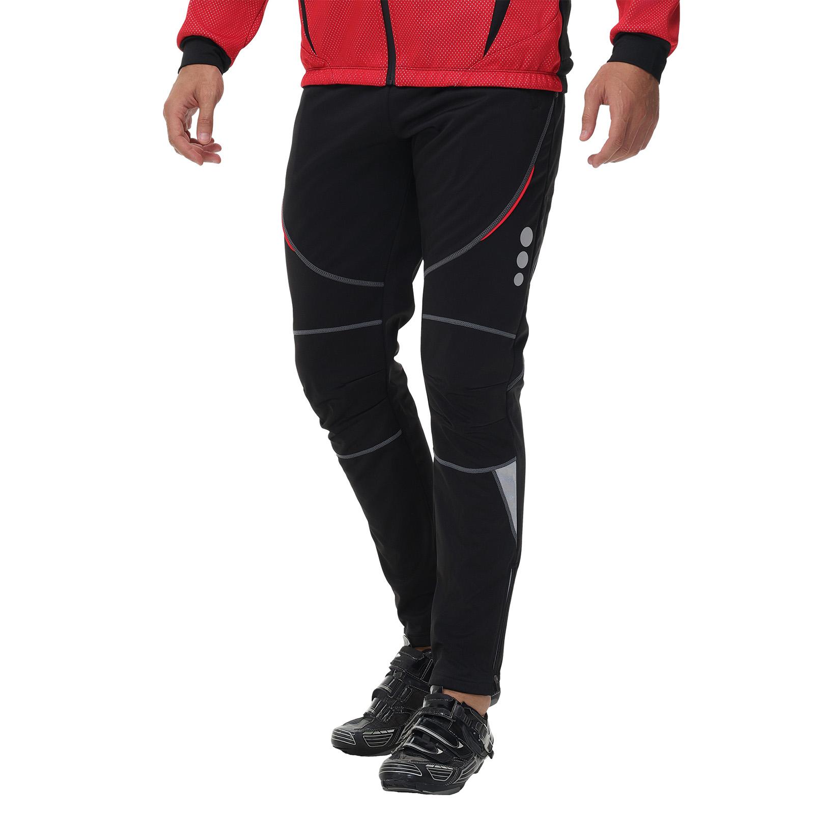 Men Cycling Pants Fleece Thermal Windproof Cycling Winter Pants Warm Athletic Pants