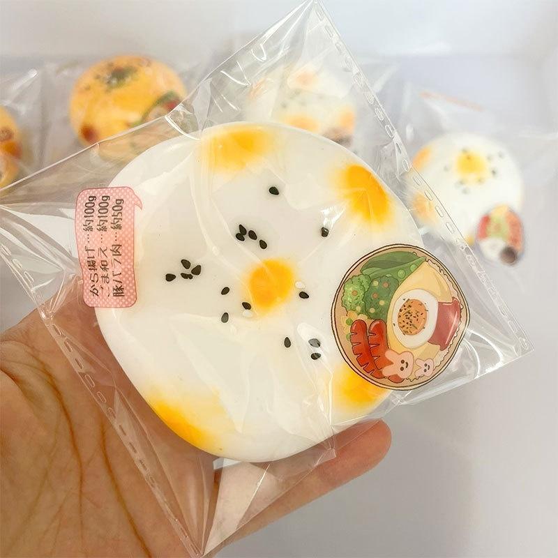 Simulated Food Stress Ball Potato Rice Cake Squishy Fidget Squeeze Toy Soft Elastic for Adult Kids Stress Relief Home Desk Decor