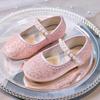 Girls' Autumn 2025 Sequin Closed-Toe Flats: Soft-Soled Princess Shoes for Performances & Formal Dresses