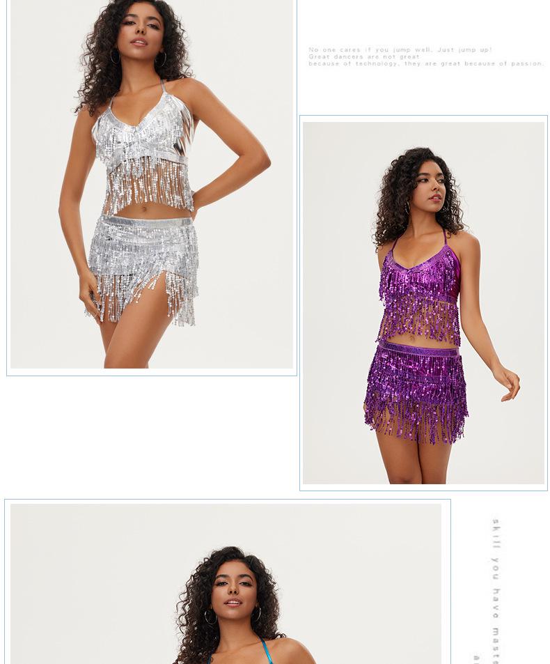 Cross-border Belly Dance Jazz Costume: Nightclub Tassel Uniform, Sequined Skirt