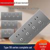 Gray 118-Type Electrician Switch & Socket Panel – Concealed Multi-Hole, 9 or 15-Hole Configuration for Household Kitchen Use.
